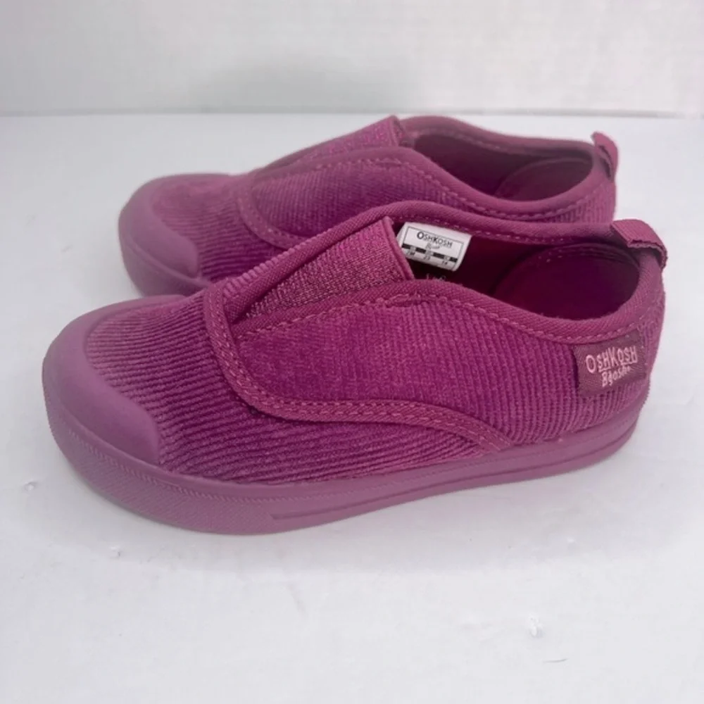 Osh Kosh B'Gosh‎ Slip On Cord Toddler Shoes Magenta Corduroy Size 7